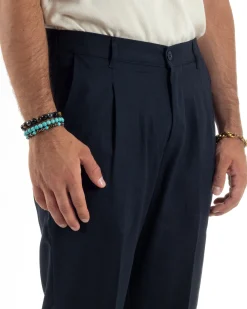 Abito lino uomo vestito doppiopetto sartoriale blu AE1172A
