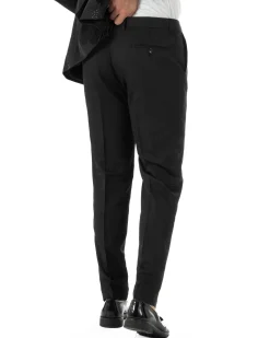 Abito monopetto uomo smoking brillantinato rever sciallato nero GIOSAL-AE1233A