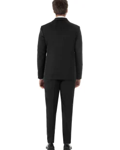 Abito monopetto uomo smoking brillantinato rever sciallato nero GIOSAL-AE1233A
