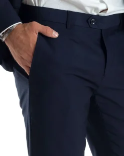 Abito uomo doppiopetto completo viscosa giacca pantaloni elegante blu GIOSAL-AE1064A