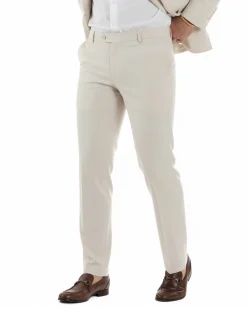 Abito uomo doppiopetto completo viscosa giacca pantaloni elegante panna GIOSAL-AE1211A