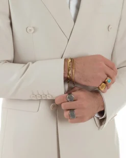 Abito uomo doppiopetto completo viscosa giacca pantaloni elegante panna GIOSAL-AE1211A