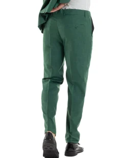 Abito uomo doppiopetto completo viscosa giacca pantaloni elegante verde melangiato GIOSAL-AE1117A