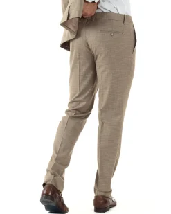 Abito uomo doppiopetto completo viscosa giacca pantaloni elegante sabbia melangiato GIOSAL-AE1082A