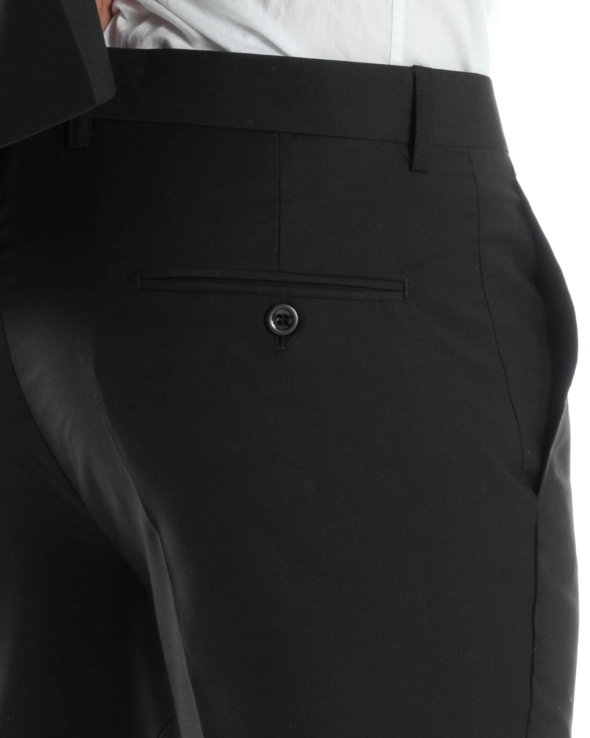 Abito uomo doppiopetto completo viscosa giacca pantaloni elegante nero GIOSAL-AE1065A