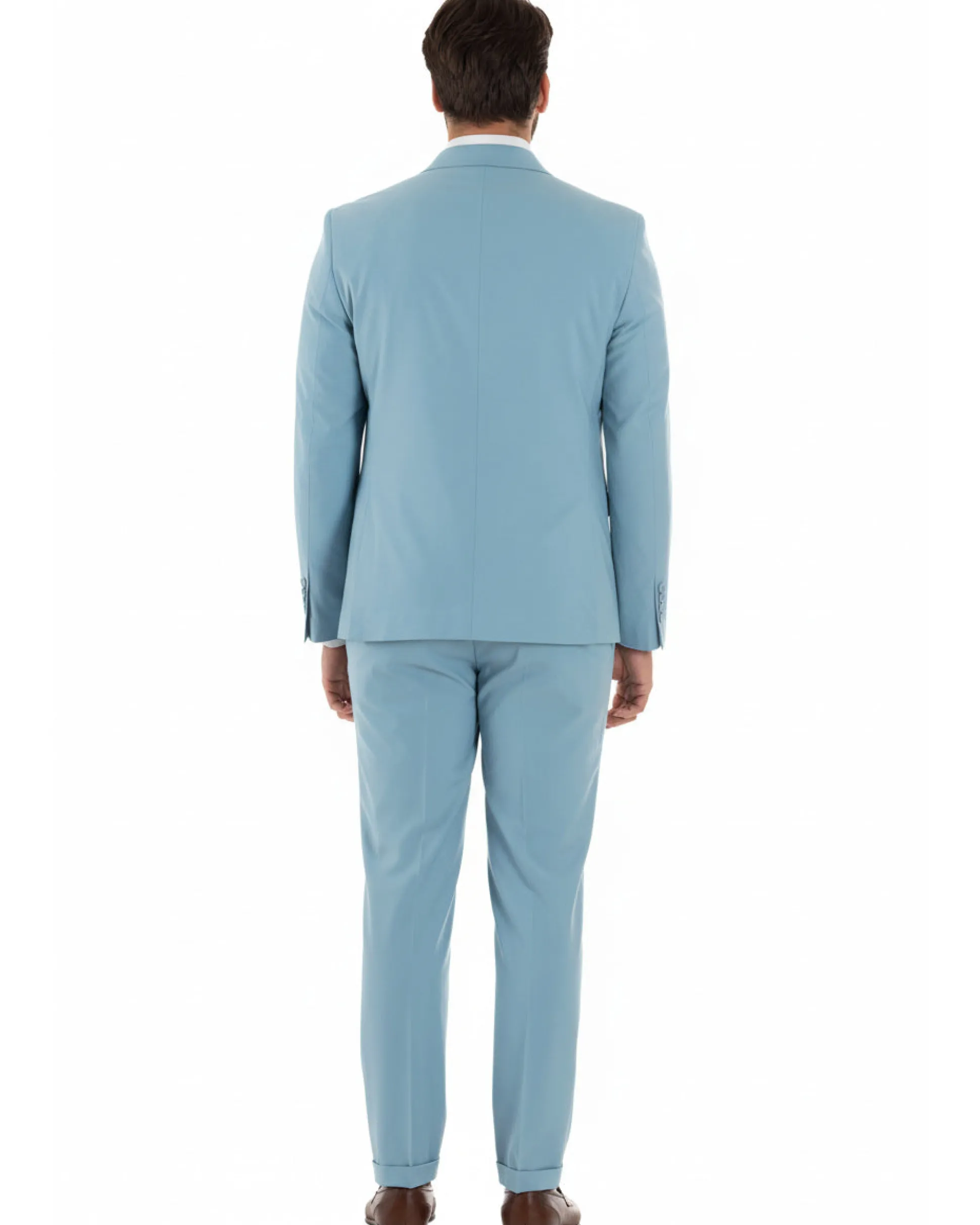 Abito uomo doppiopetto completo viscosa giacca pantaloni elegante polvere GIOSAL-AE1208A