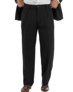 Abito uomo doppiopetto completo giacca pantaloni baggy pinces nero GIOSAL-AE1251A