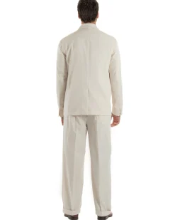 Abito uomo doppiopetto completo giacca 2 bottoni pantaloni baggy panna BlackSunday AE1264A