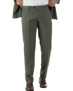Abito uomo doppiopetto vestito gessato sartoriale rigato verde GIOSAL-AE1230A