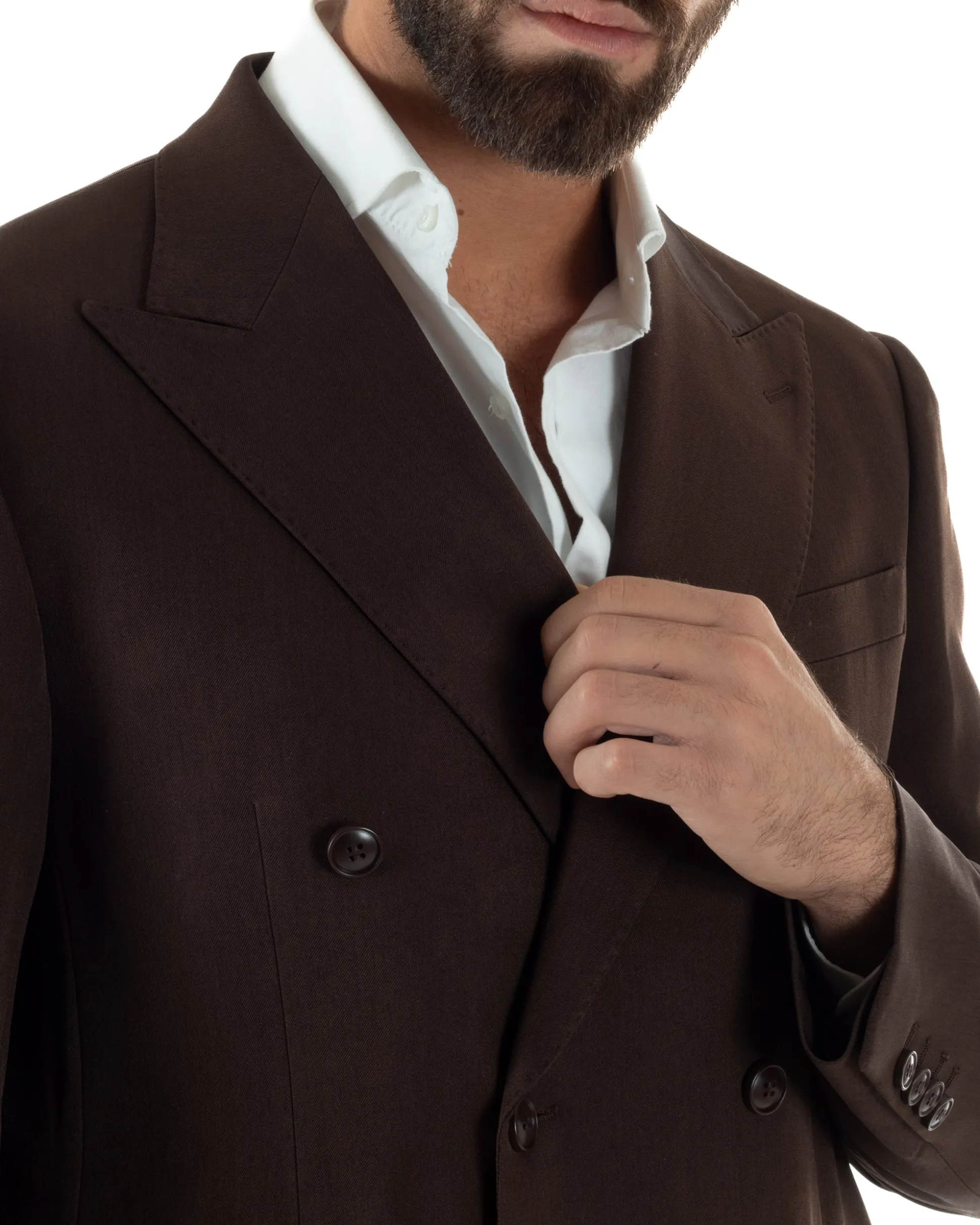 Abito Uomo Doppiopetto Viscosa Classico Sartoriale Marrone AE1201A
