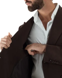 Abito Uomo Doppiopetto Viscosa Classico Sartoriale Marrone AE1201A