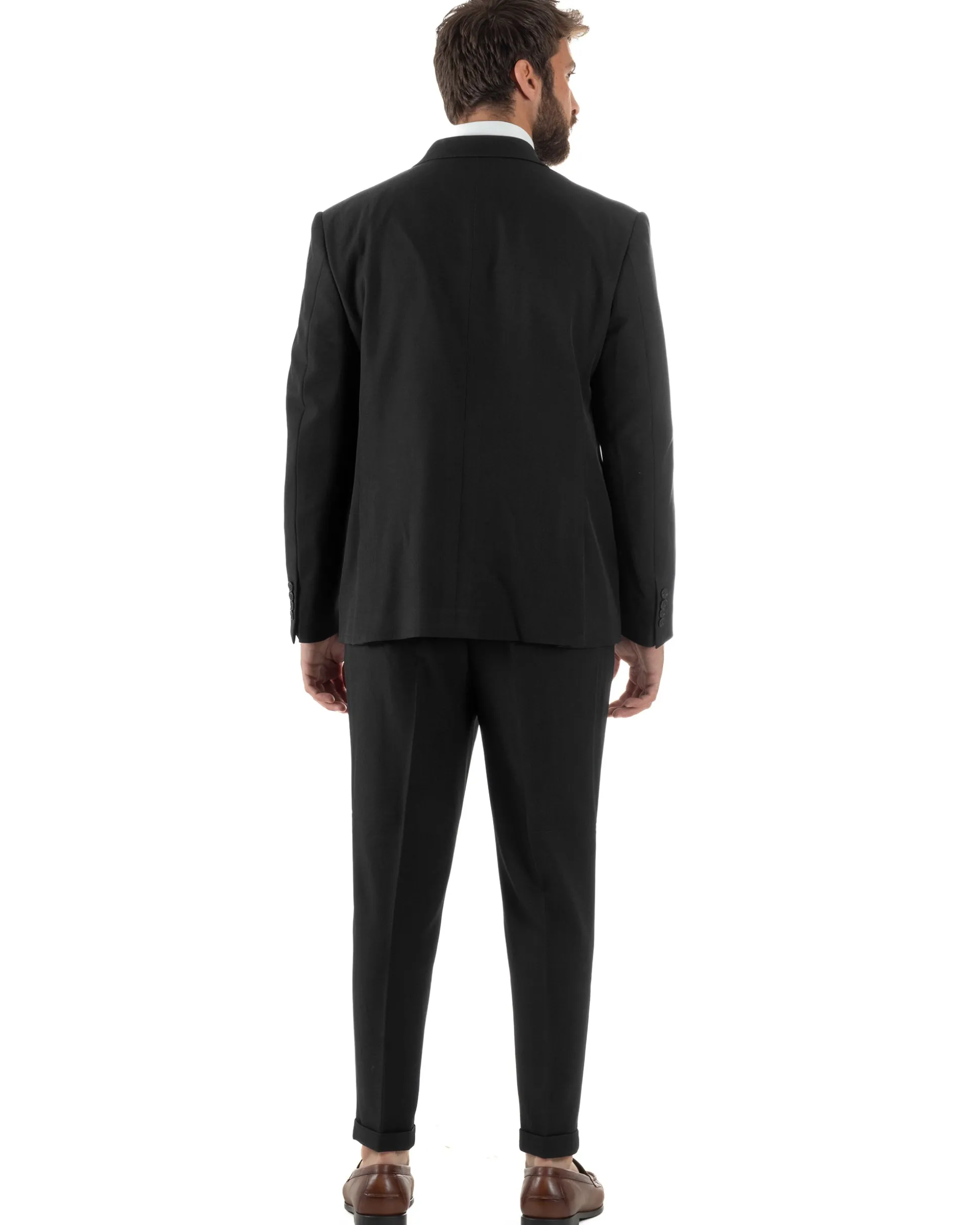 Abito Uomo Doppiopetto Viscosa Classico Sartoriale Nero AE1203A