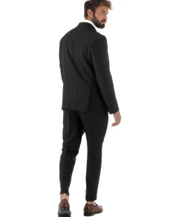 Abito Uomo Doppiopetto Viscosa Classico Sartoriale Nero AE1203A
