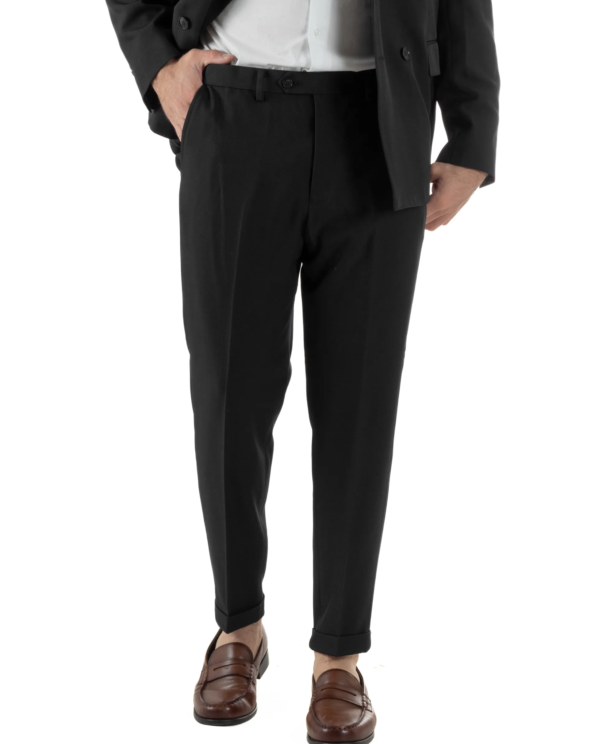 Abito Uomo Doppiopetto Viscosa Classico Sartoriale Nero AE1203A