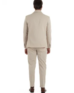 Abito uomo monopetto completo giacca pantaloni slim fit beige GIOSAL-AE1256A