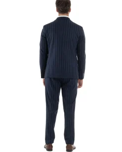 Abito Uomo Monopetto Gessato Sartoriale Rigato Blu Over-D OC1F2W5A03