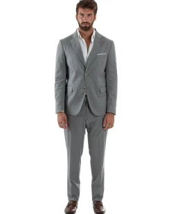 Abito Uomo Monopetto Gessato Sartoriale Rigato Grigio Over-D OC1F2W5A03