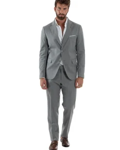 Abito Uomo Monopetto Gessato Sartoriale Rigato Grigio Over-D OC1F2W5A03