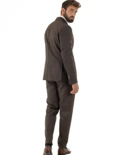 Abito Uomo Monopetto Lana Classico Sartoriale Marrone AE1199A
