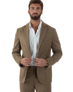 Abito Uomo Monopetto Lana Classico Sartoriale Camel AE1197A