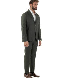 Abito Uomo Monopetto Lana Classico Sartoriale Verde AE1198A
