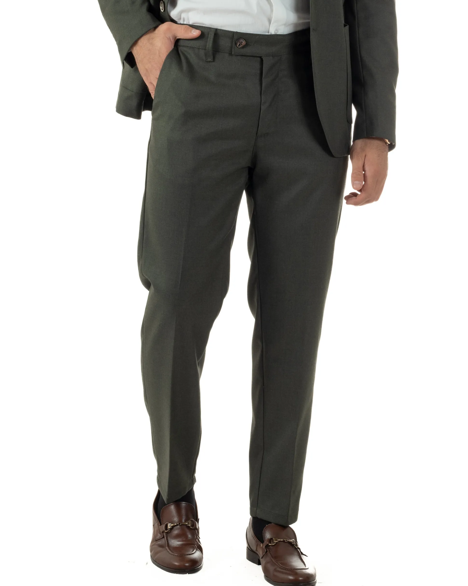 Abito Uomo Monopetto Lana Classico Sartoriale Verde AE1198A
