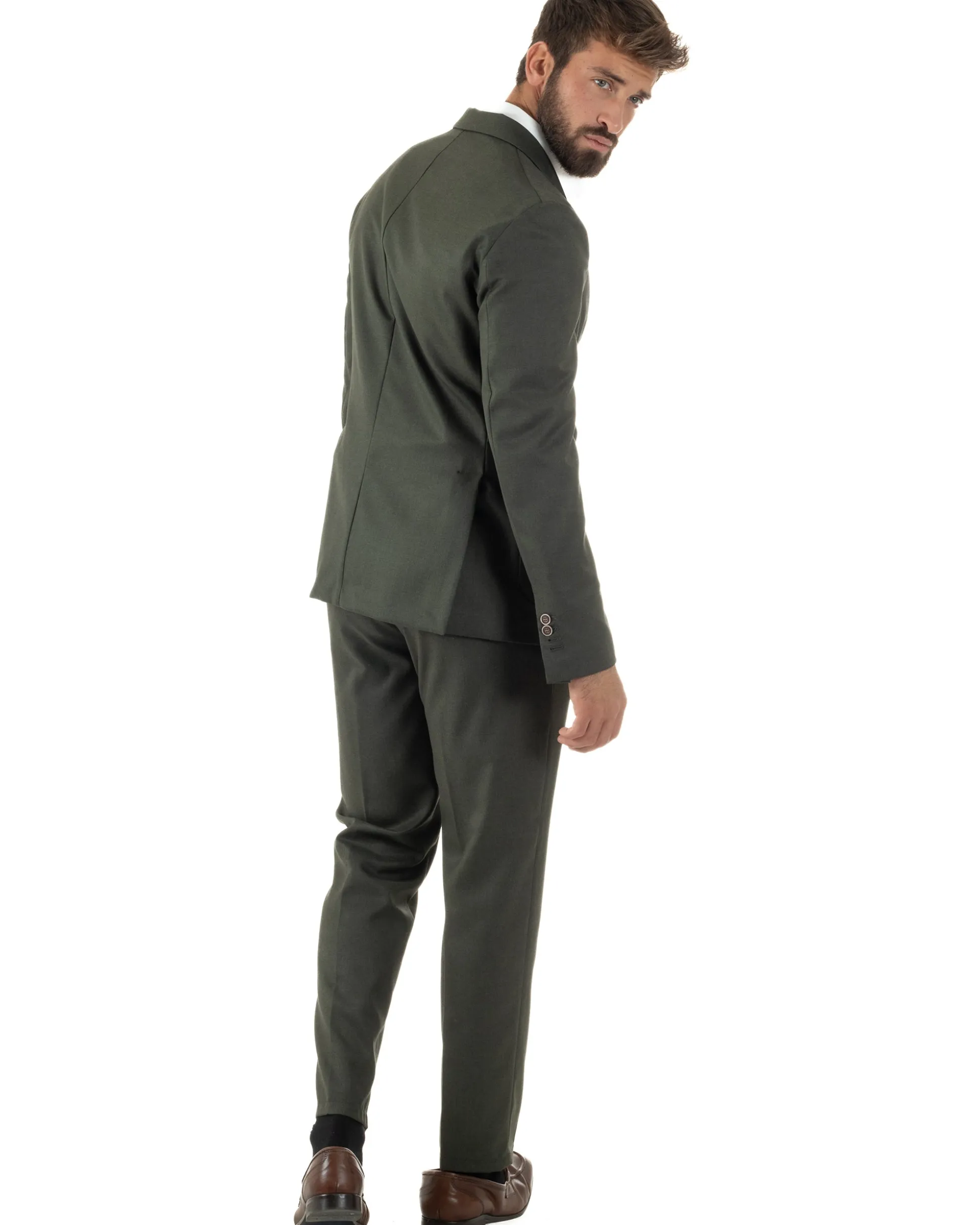 Abito Uomo Monopetto Lana Classico Sartoriale Verde AE1198A