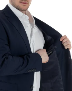Abito Uomo Monopetto Vestito Viscosa Completo Taglie Comode Blu TCAE1010A