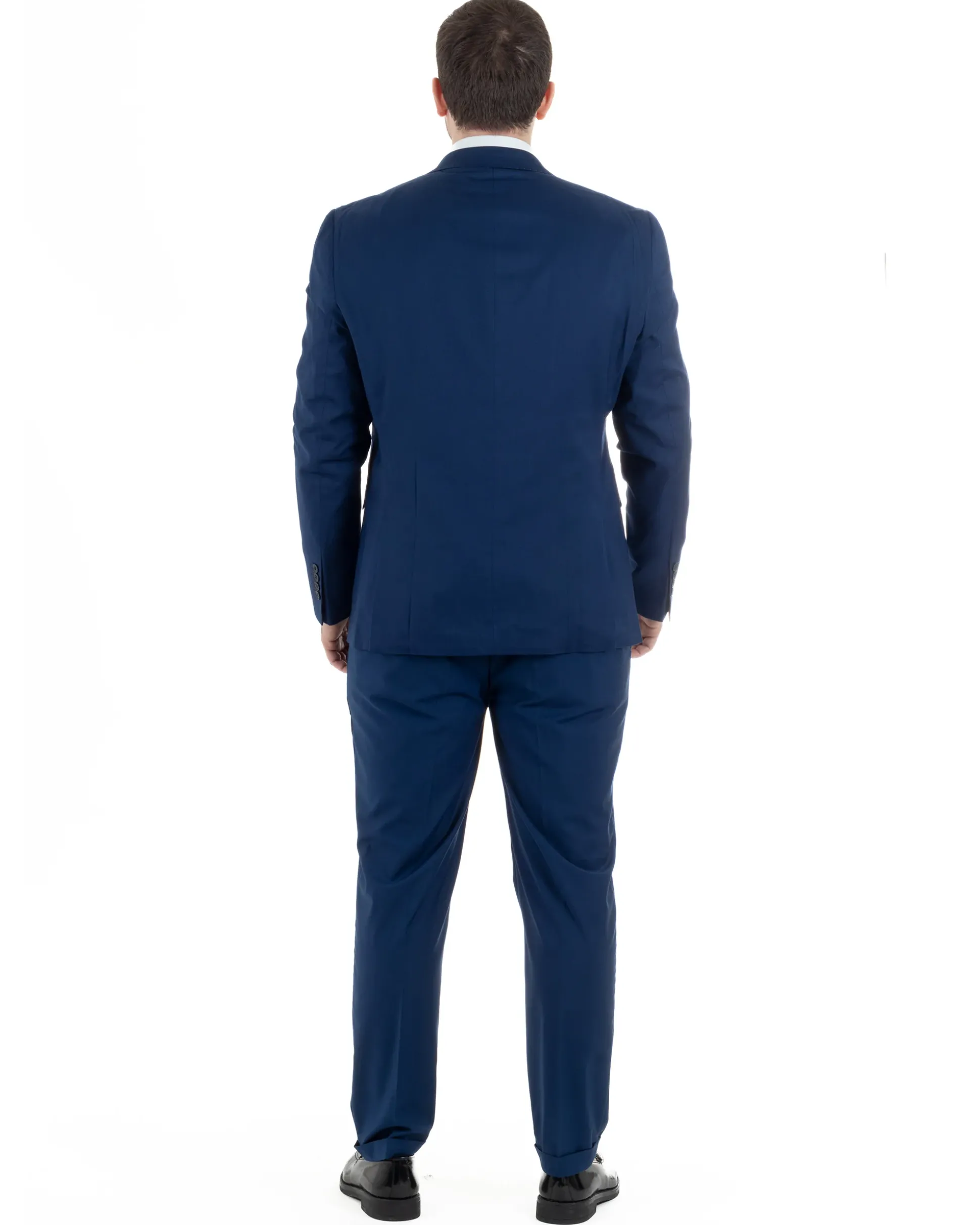 Abito Uomo Monopetto Vestito Viscosa Completo Taglie Comode Blu Chiaro TCAE1009A