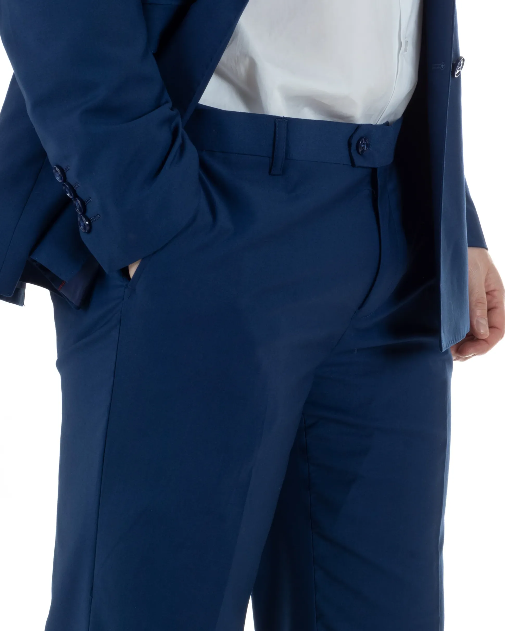 Abito Uomo Monopetto Vestito Viscosa Completo Taglie Comode Blu Chiaro TCAE1009A