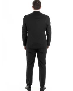 Abito Uomo Monopetto Vestito Viscosa Completo Taglie Comode Nero TCAE1008A