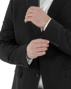 Abito Uomo Monopetto Vestito Viscosa Completo Taglie Comode Nero TCAE1008A