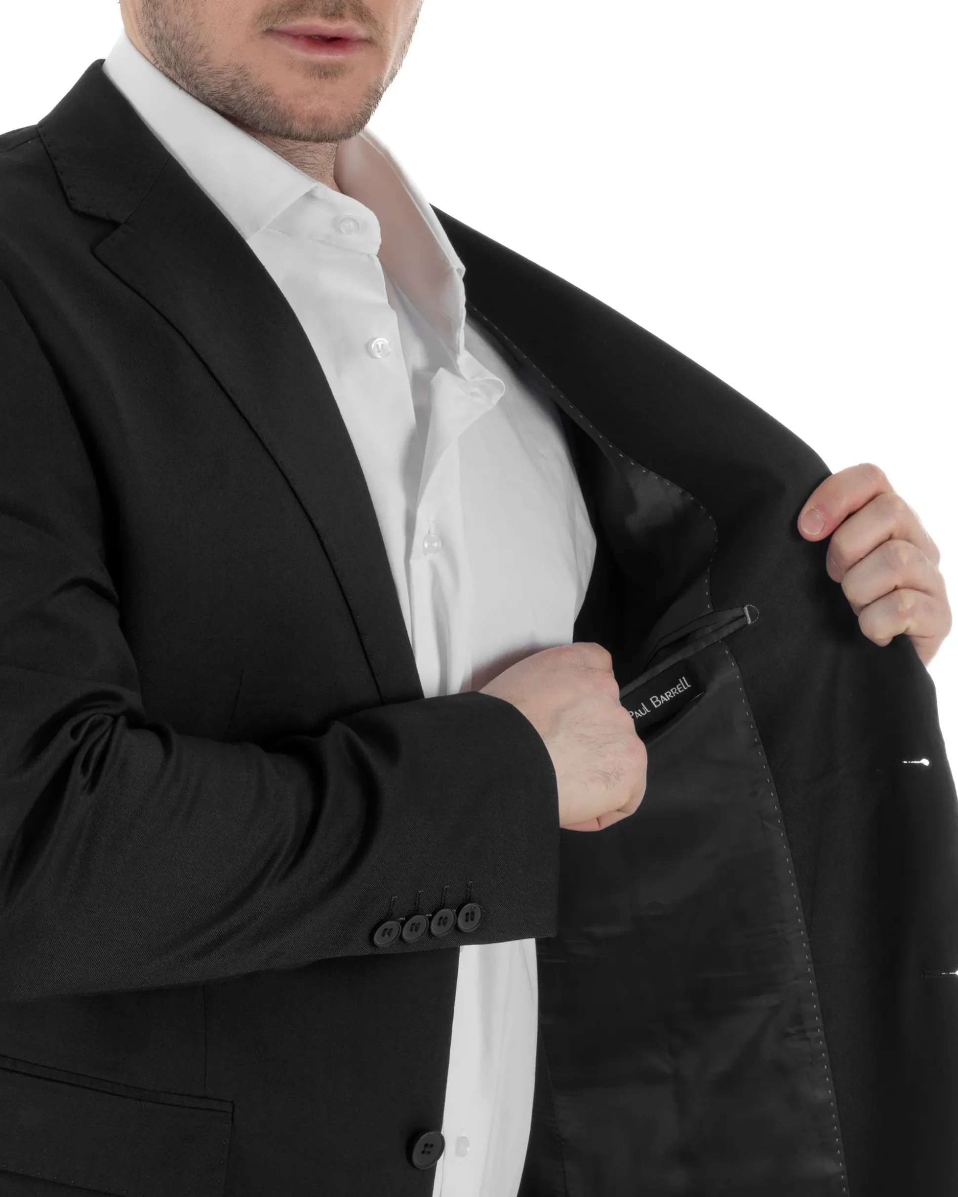 Abito Uomo Monopetto Vestito Viscosa Completo Taglie Comode Nero TCAE1008A