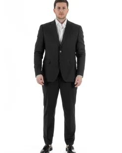 Abito Uomo Monopetto Vestito Viscosa Completo Taglie Comode Nero TCAE1008A