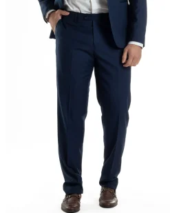 Abito Uomo Monopetto Vestito Completo Giacca Rever Sciallato In Raso Pantaloni Blu AE1152A