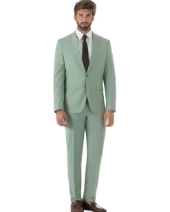 Abito uomo monopetto vestito viscosa completo giacca pantaloni verde salvia GIOSAL-AE1231A