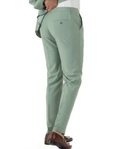 Abito uomo monopetto vestito viscosa completo giacca pantaloni verde salvia GIOSAL-AE1231A