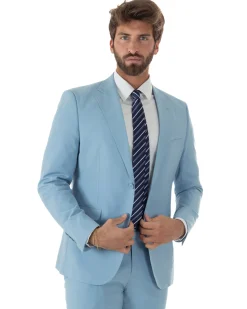Abito uomo monopetto vestito viscosa completo giacca pantaloni polvere GIOSAL-AE1232A