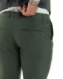 Abito uomo monopetto vestito 3 pezzi completo panciotto verde melangiato GIOSAL-AE1061A