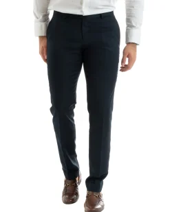 Abito uomo monopetto vestito viscosa completo giacca pantaloni blu GIOSAL-OU2430A
