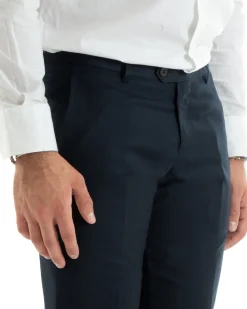 Abito uomo monopetto vestito viscosa completo giacca pantaloni blu GIOSAL-OU2430A