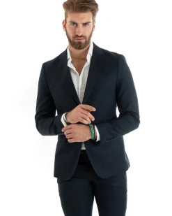 Abito uomo monopetto vestito viscosa completo giacca pantaloni blu GIOSAL-OU2430A