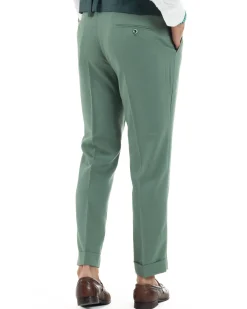 Abito Uomo Monopetto Vestito 3 Pezzi Completo Panciotto Verde Salvia AE1161A