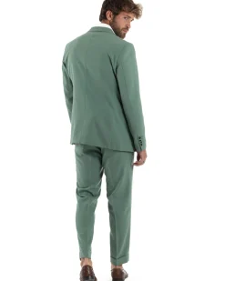 Abito Uomo Monopetto Vestito 3 Pezzi Completo Panciotto Verde Salvia AE1161A