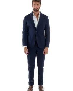Abito Uomo Monopetto Viscosa Sartoriale Tinta Unita Blu Over-D OC1F2W5G01