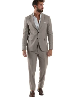 Abito Uomo Monopetto Viscosa Sartoriale Beige Melangiato Over-D OC1F2W5A06