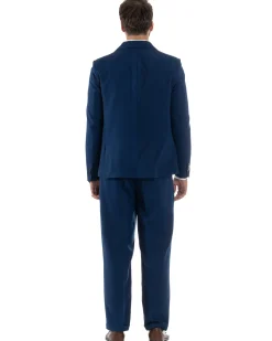 Abito Uomo Monopetto Viscosa Pantaloni Baggy Blu AE1184A