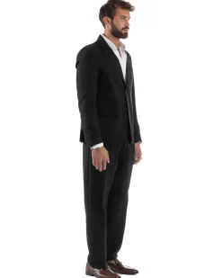 Abito Uomo Monopetto Viscosa Pantaloni Baggy Nero AE1186A