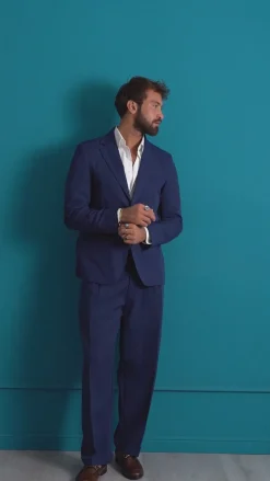 Abito Uomo Monopetto Viscosa Pantaloni Baggy Nero AE1186A