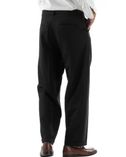 Abito Uomo Monopetto Viscosa Pantaloni Baggy Nero AE1186A
